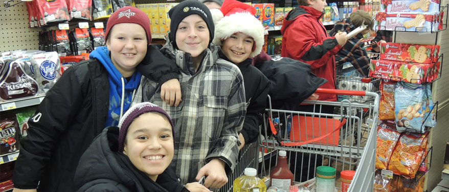 Kakabeka students shop for rural cupboard.